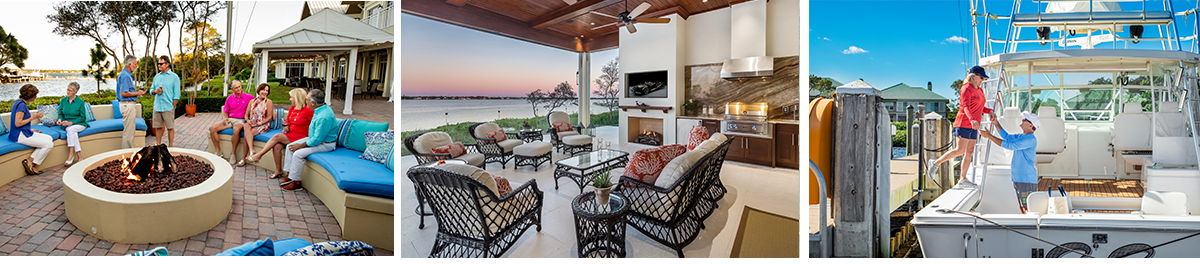 Fire pit, terrace and boat images